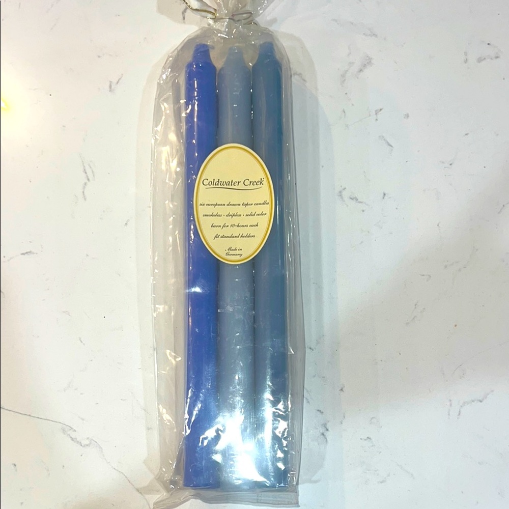 Coldwater Creek Blue taper candles - set of 6